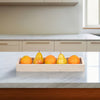Decorative Tray with Raised Edges | 18" Rectangular | Tan Travertine