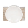 Ulph Decorative Marble Bowl with Onyx stand | White-Tan |10 Inch Round