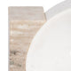 Ulph Decorative Marble Bowl with Onyx stand | White-Tan |10 Inch Round