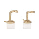 Snake Bookend Set of 2 | Textured Gold Aluminum | Square White Marble Base