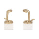 Snake Bookend Set of 2 | Textured Gold Aluminum | Square White Marble Base SBH-20723