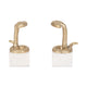 Snake Bookend Set of 2 | Textured Gold Aluminum | Square White Marble Base