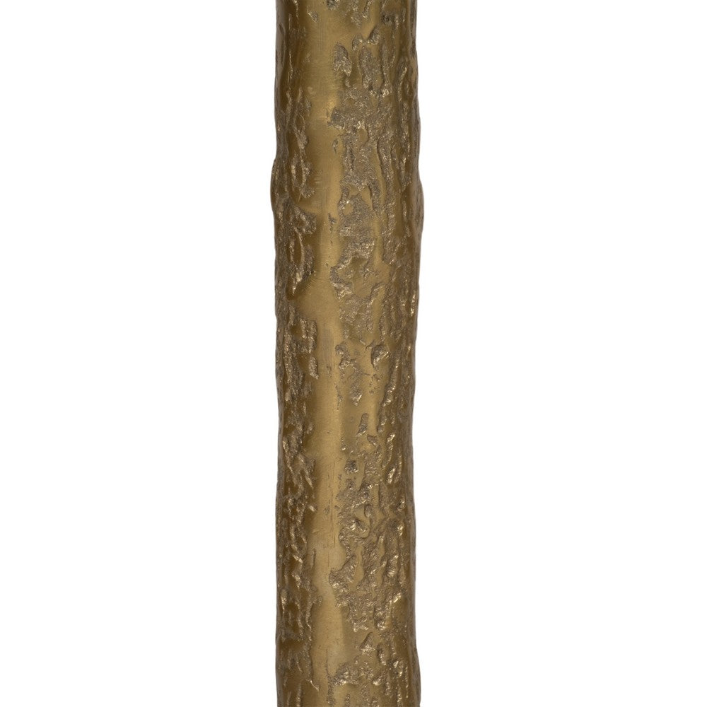 Lyari Accent Table | Mushrooms Stem Base | 15" Round Glass Top | Gold Base