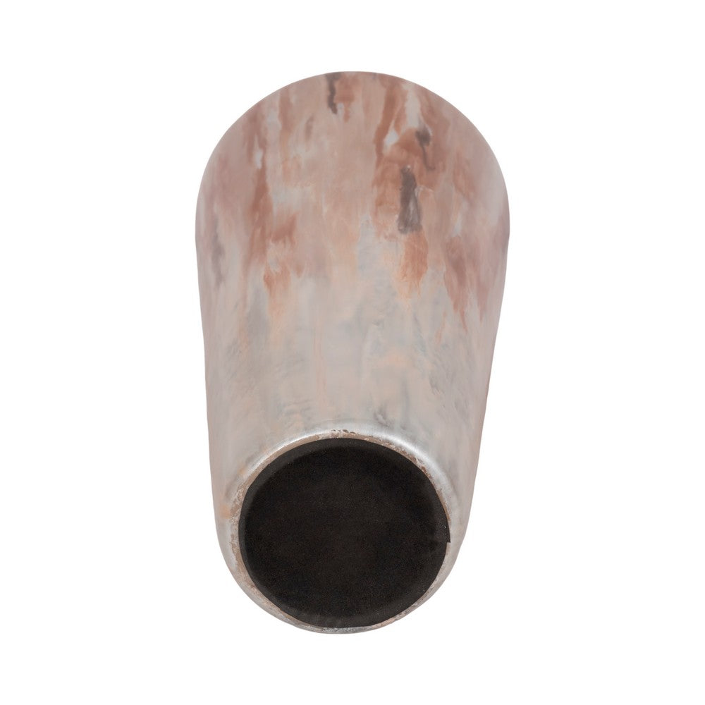 24" Tall Decorative Urn Flower Vase | Nude Drip Finish | Ivory Glass