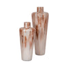 24" Tall Decorative Urn Flower Vase | Nude Drip Finish | Ivory Glass