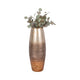 Decorative Flower Vase | Curved Glass Tall Body w Metallic Gold Ombre