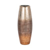 Decorative Flower Vase | Curved Glass Tall Body w Metallic Gold Ombre