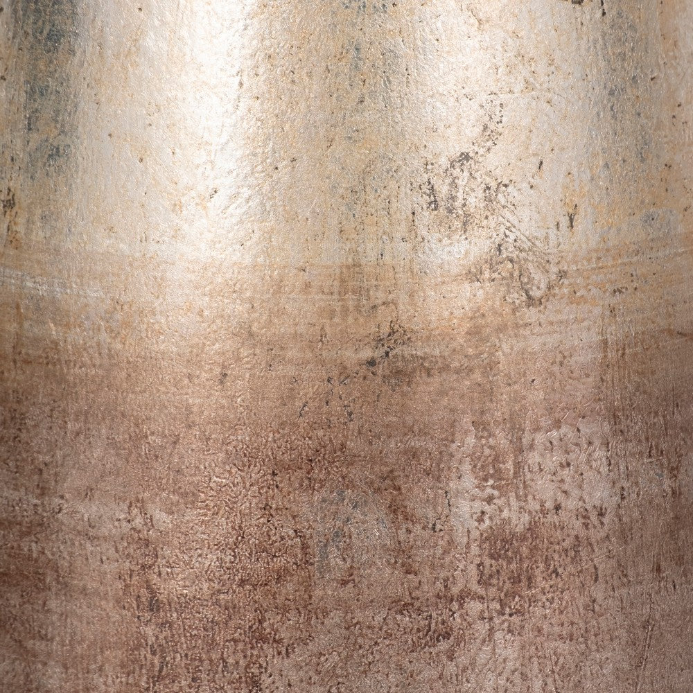 Decorative Flower Vase | Curved Glass Tall Body w Metallic Gold Ombre