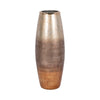 Decorative Flower Vase | Curved Glass Tall Body w Metallic Gold Ombre