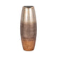 Decorative Flower Vase | Curved Glass Tall Body w Metallic Gold Ombre