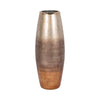 Decorative Flower Vase | Curved Glass Tall Body w Metallic Gold Ombre