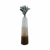 31" Tall Floor Vase | Cylinder Shape | White & Gold Ombre Finish