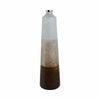 31" Tall Floor Vase | Cylinder Shape | White & Gold Ombre Finish