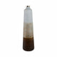 31" Tall Floor Vase | Cylinder Shape | White & Gold Ombre Finish