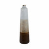 31" Tall Floor Vase | Cylinder Shape | White & Gold Ombre Finish