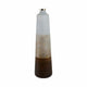 31" Tall Floor Vase | Cylinder Shape | White & Gold Ombre Finish