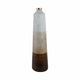 31" Tall Floor Vase | Cylinder Shape | White & Gold Ombre Finish