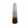 31" Tall Floor Vase | Cylinder Shape | White & Gold Ombre Finish