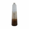 31" Tall Floor Vase | Cylinder Shape | White & Gold Ombre Finish