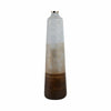 31" Tall Floor Vase | Cylinder Shape | White & Gold Ombre Finish
