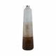 31" Tall Floor Vase | Cylinder Shape | White & Gold Ombre Finish