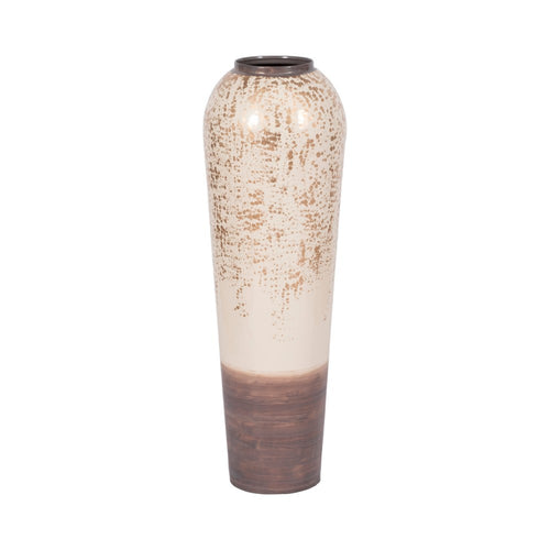 Apex Opulence Floor Vase | Tapered Shape | Multi-Ivory | Gray Iron 32"