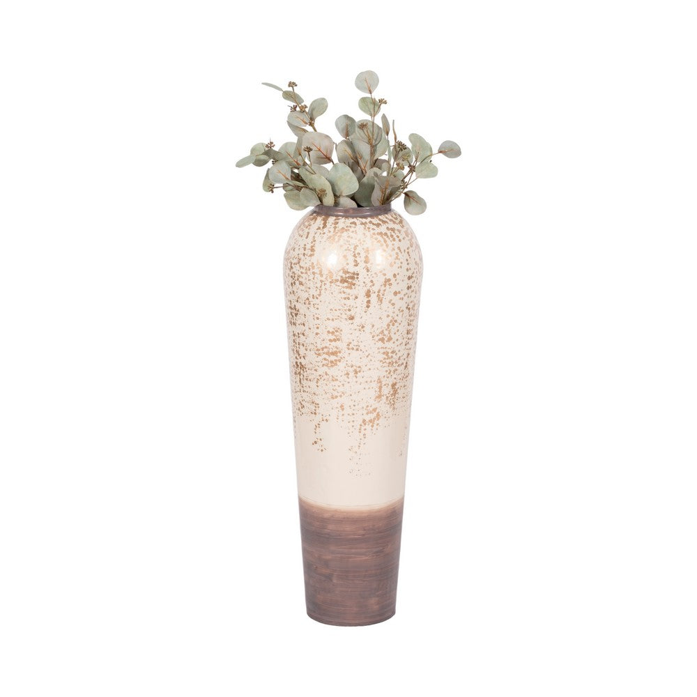 Apex Opulence Floor Vase | Tapered Shape | Multi-Ivory | Gray Iron 32"