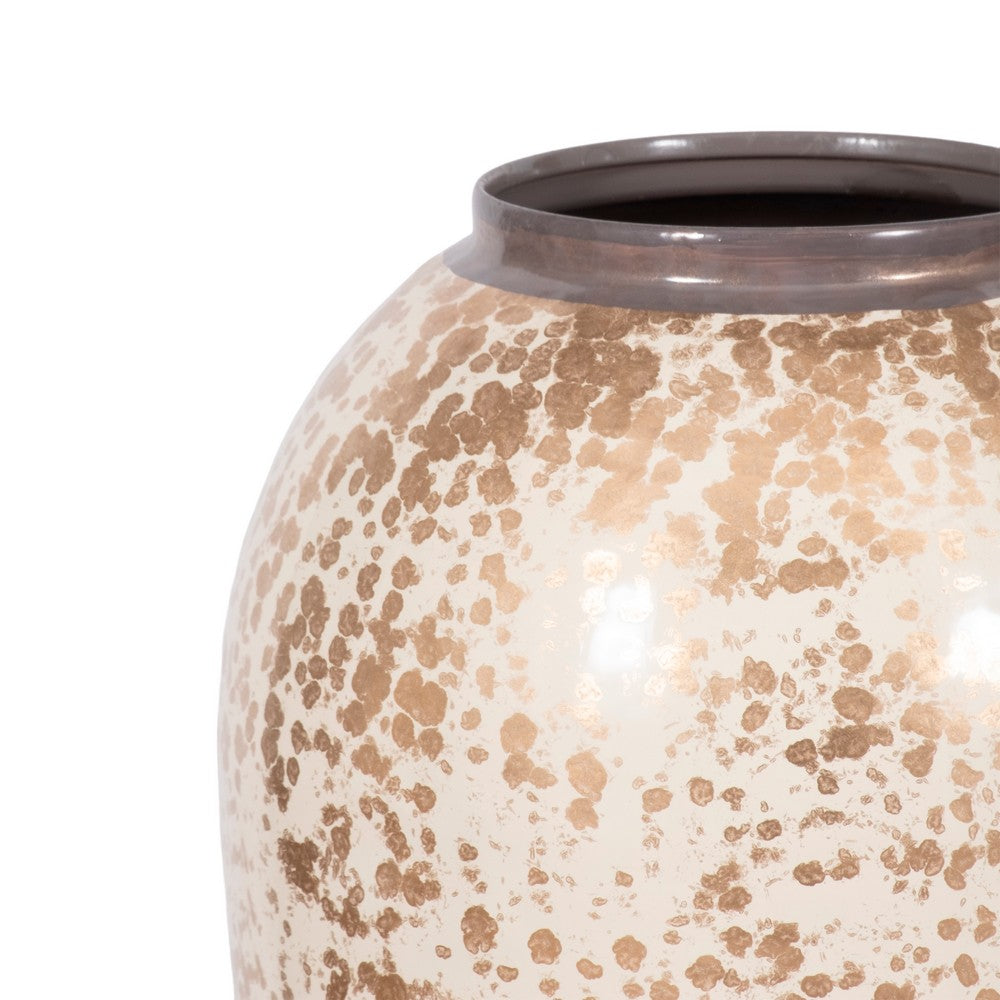 Apex Opulence Floor Vase | Tapered Shape | Multi-Ivory | Gray Iron 32"