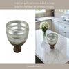Ribbed Pedestal Decor Bowl | Silvertone & Brown Metallic Ombre Finish | 9" Glass