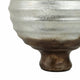 Ribbed Pedestal Decor Bowl | Silvertone & Brown Metallic Ombre Finish | 9" Glass