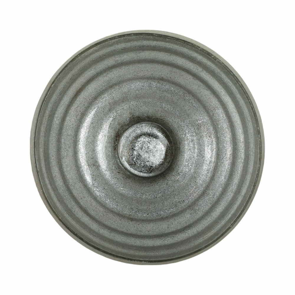 Ribbed Pedestal Decor Bowl | Silvertone & Brown Metallic Ombre Finish | 9" Glass