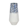 Shawz Decorative Vase | Tapered Bottom Glass | White-Blue Arctic 16"