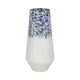Shawz Decorative Vase | Tapered Bottom Glass | White-Blue Arctic 16"