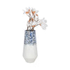 Shawz Decorative Vase | Tapered Bottom Glass | White-Blue Arctic 16"