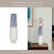 Shawz Decorative Vase | Tapered Bottom Glass | White-Blue Arctic 16"
