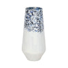 Shawz Decorative Vase | Tapered Bottom Glass | White-Blue Arctic 16"