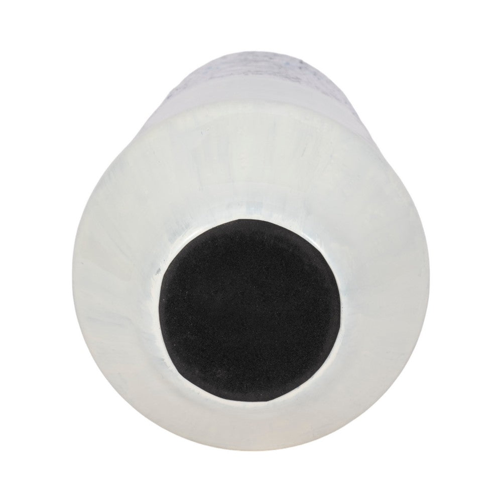 Shawz Decorative Vase | Tapered Bottom Glass | White-Blue Arctic 16"