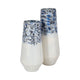 Shawz Decorative Vase | Tapered Bottom Glass | White-Blue Arctic 16"
