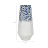 Shawz Decorative Vase | Tapered Bottom Glass | White-Blue Arctic 16"