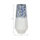 Shawz Decorative Vase | Tapered Bottom Glass | White-Blue Arctic 16"
