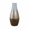 Decorative Flower Vase | 21" Ombre Gold White Metallic Glass Finish
