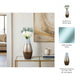 Decorative Flower Vase | 21" Ombre Gold White Metallic Glass Finish
