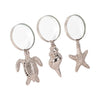 Decorative Magnifying Glass Set of 3 | Coastal Icon Handles | Silver Metal