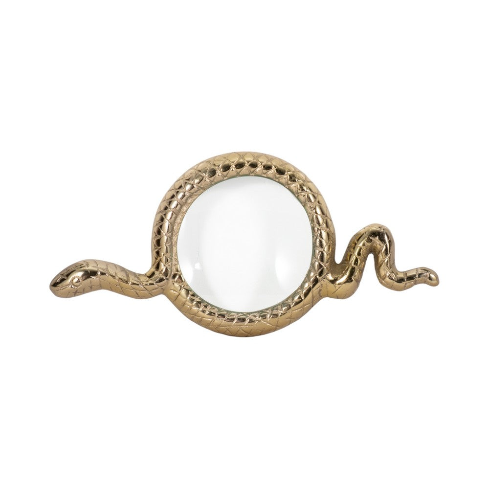 Snake Decorative Magnifying Glass | 9" Gold Aluminum & Glass