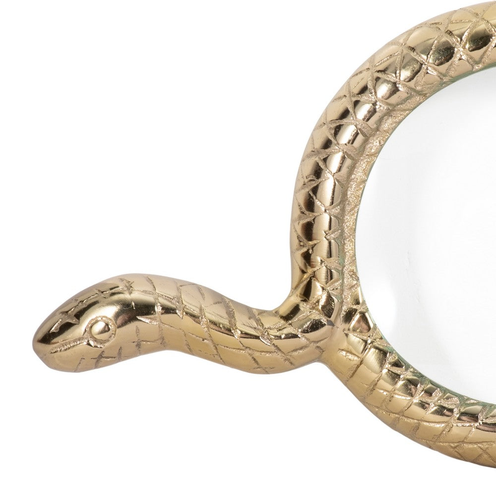 Snake Decorative Magnifying Glass | 9" Gold Aluminum & Glass