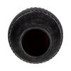 Traditional Flower Vase | Classic Textured Bands | 12" Black Terracotta