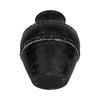 Traditional Flower Vase | Classic Textured Bands | 12" Black Terracotta
