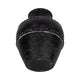 Traditional Flower Vase | Classic Textured Bands | 12" Black Terracotta