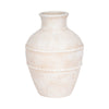 Traditional Flower Vase | 16’’ Textured Ivory Terracotta w Raised Band SBH-20751-03