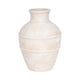 Traditional Flower Vase | 16’’ Textured Ivory Terracotta w Raised Band SBH-20751-03